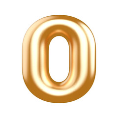 Obraz premium number 0 gold balloon with Generative AI