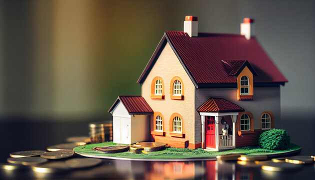 Home loan and mortgage, house builded on coind, build your dream, generative ai