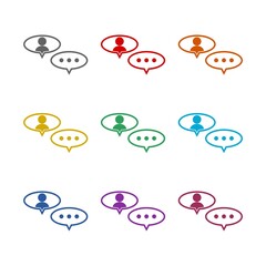 People Talk chat logo icon isolated on white background. Set icons colorful