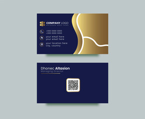 modern black and golden business card design template layout-vector