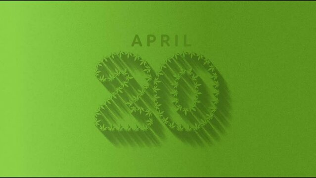  April 20 celebration  with marijuana leaves animation.