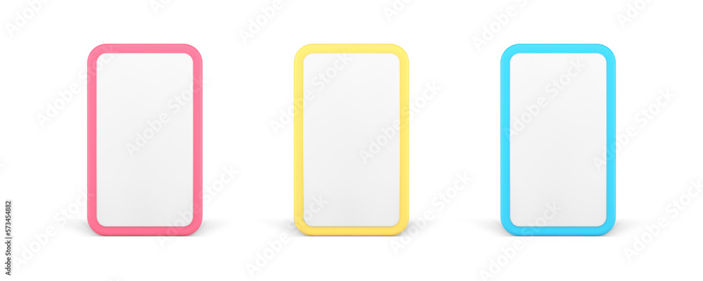 Poster smartphone display empty interface template digital communication technology 3d icon set vector