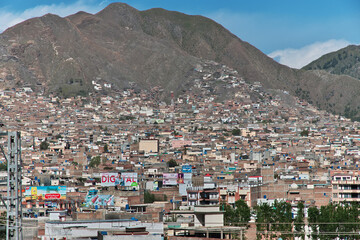 The panoramic view of Mingora in Swat valley of Himalayas, Pakistan