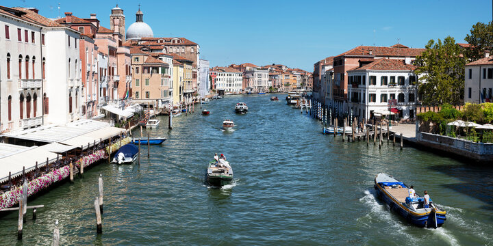 Canal with gandola on sunny day at Venice, Italy