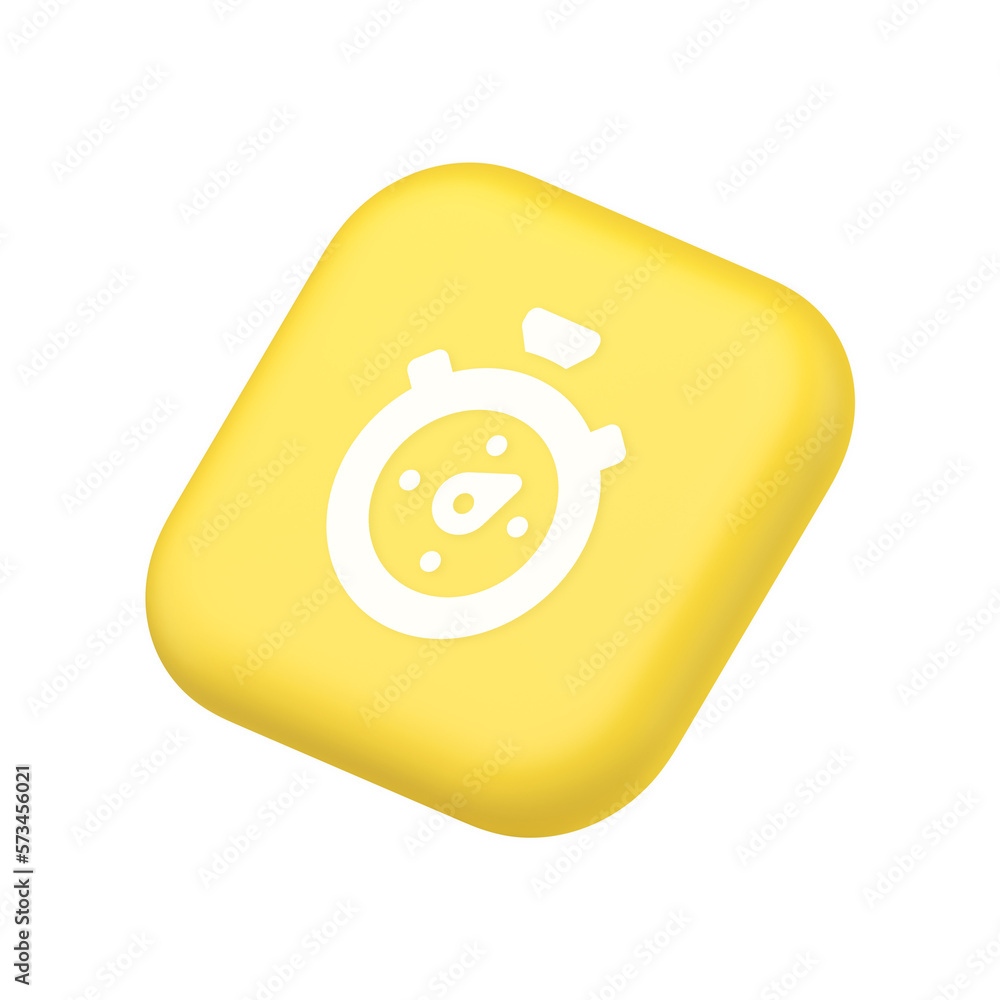 Aufkleber stopwatch button timer speed time counting panel interface symbol website icon 3d rendering