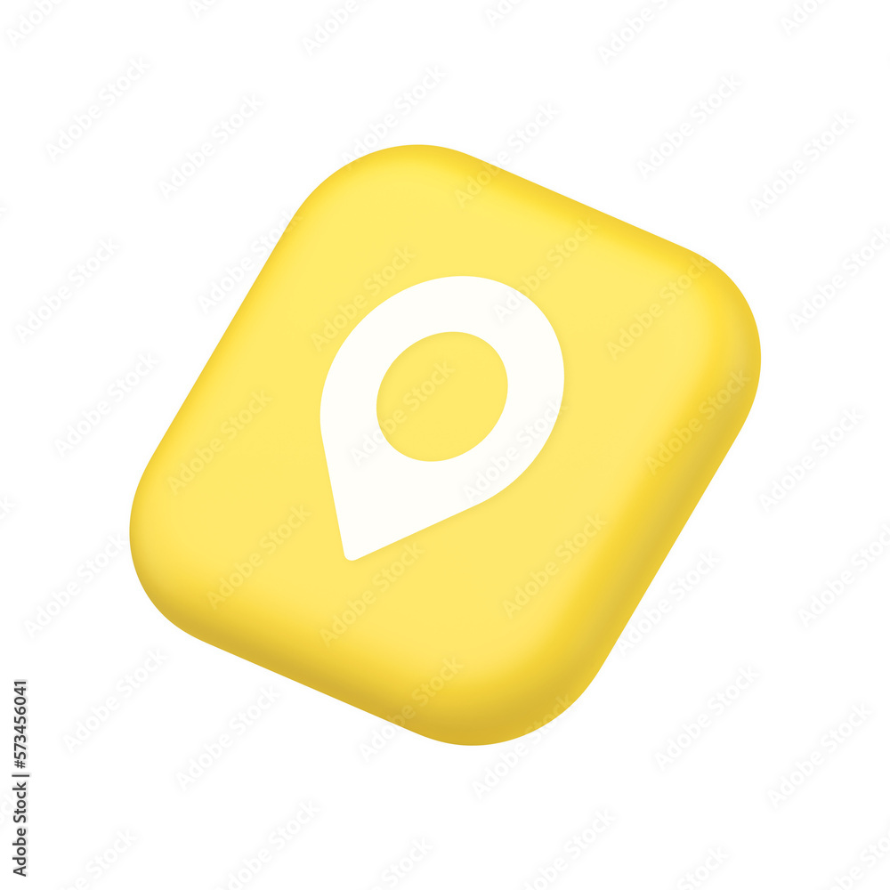 Poster gps map pin location service button direction distance pointer symbol website icon 3d rendering