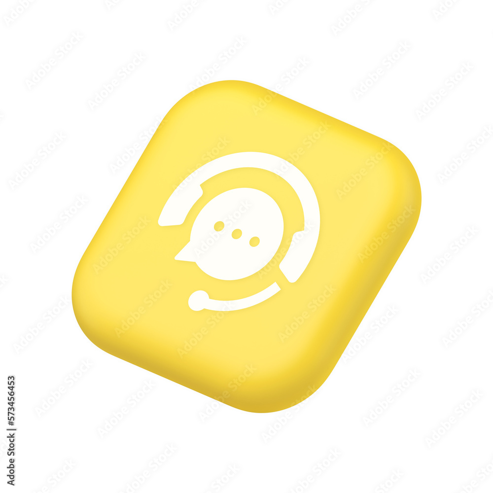 Poster customer support live chat service button information messaging consulting 3d isometric icon