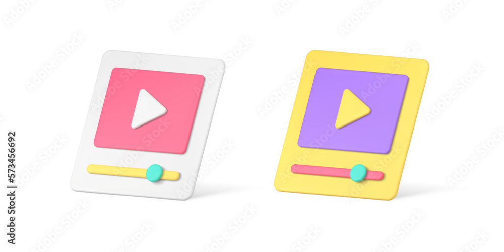 Poster multimedia content live streaming service cyberspace application 3d icon realistic vector