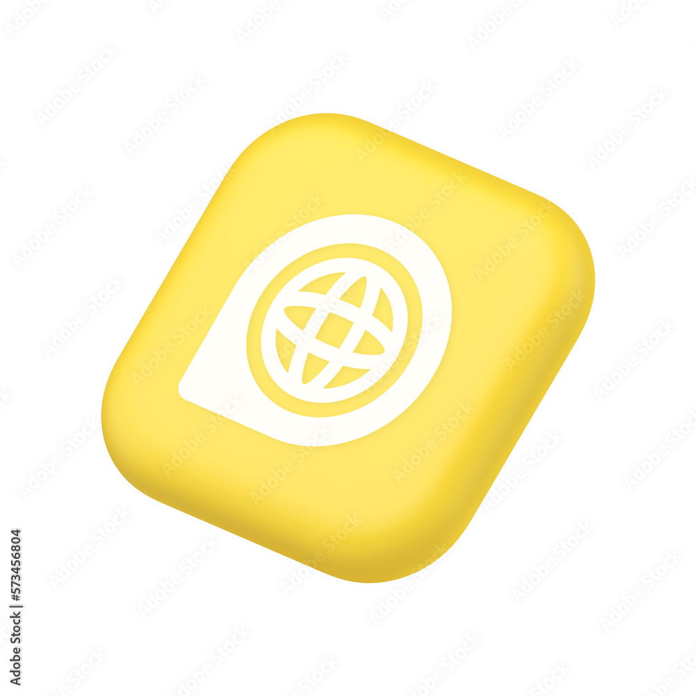 Poster internet access connection pointer button web address global cyberspace communication 3d isometric i