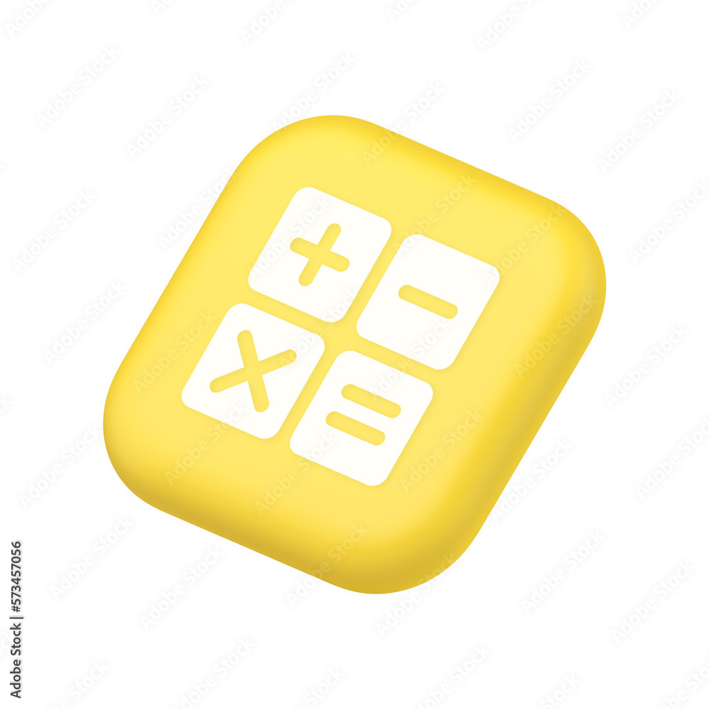 Poster calculator math counting button accounting balance mathematics financial keyboard 3d isometric icon