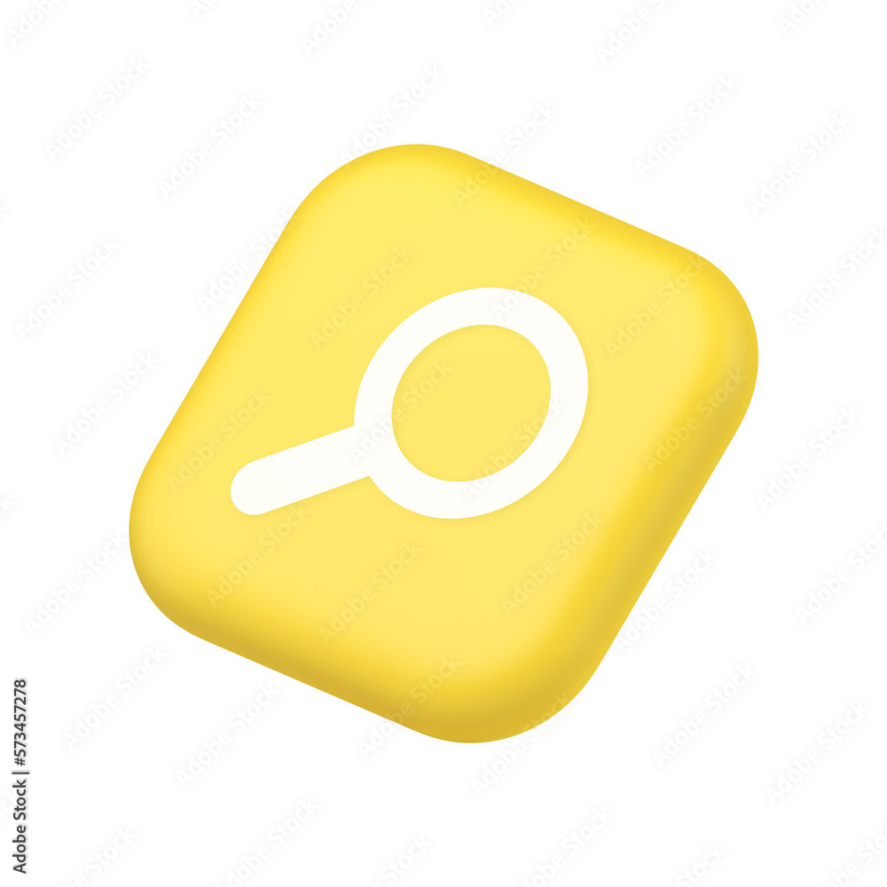 Poster Browsing internet searching button magnifying glass analyzing information symbol website icon 3d rendering