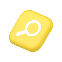 Browsing internet searching button magnifying glass analyzing information symbol website icon 3d rendering