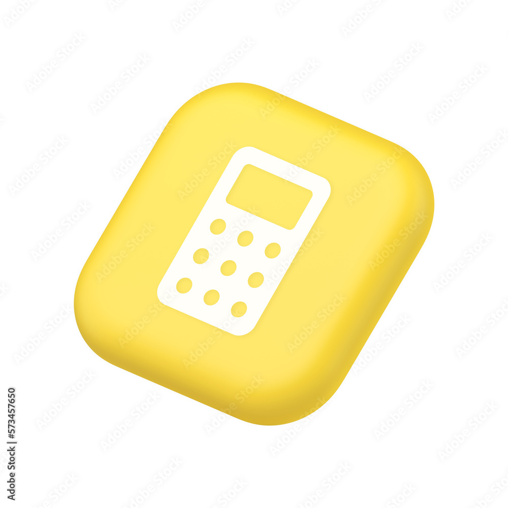 Poster calculator button mathematical number counting web design symbol website icon 3d rendering