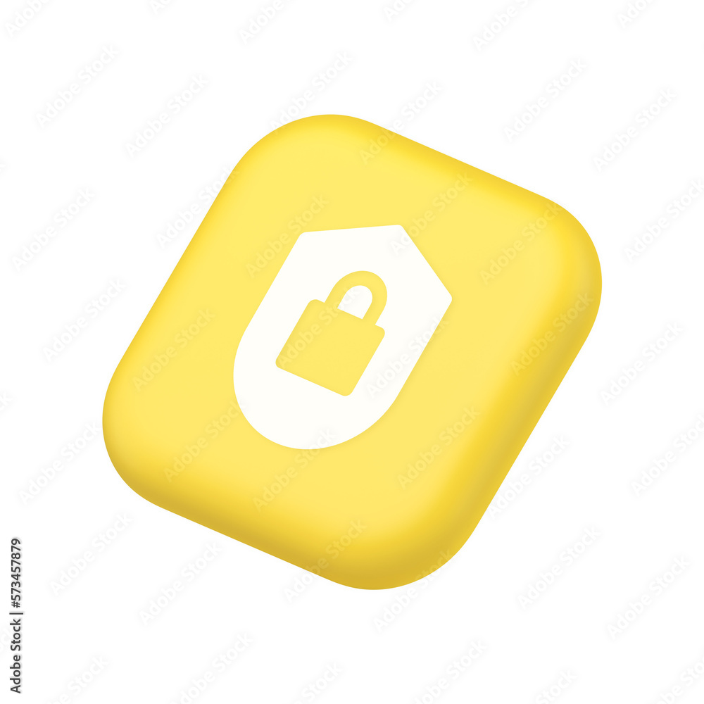 Poster lock shield security button privacy blocked password service web app symbol website icon 3d renderin