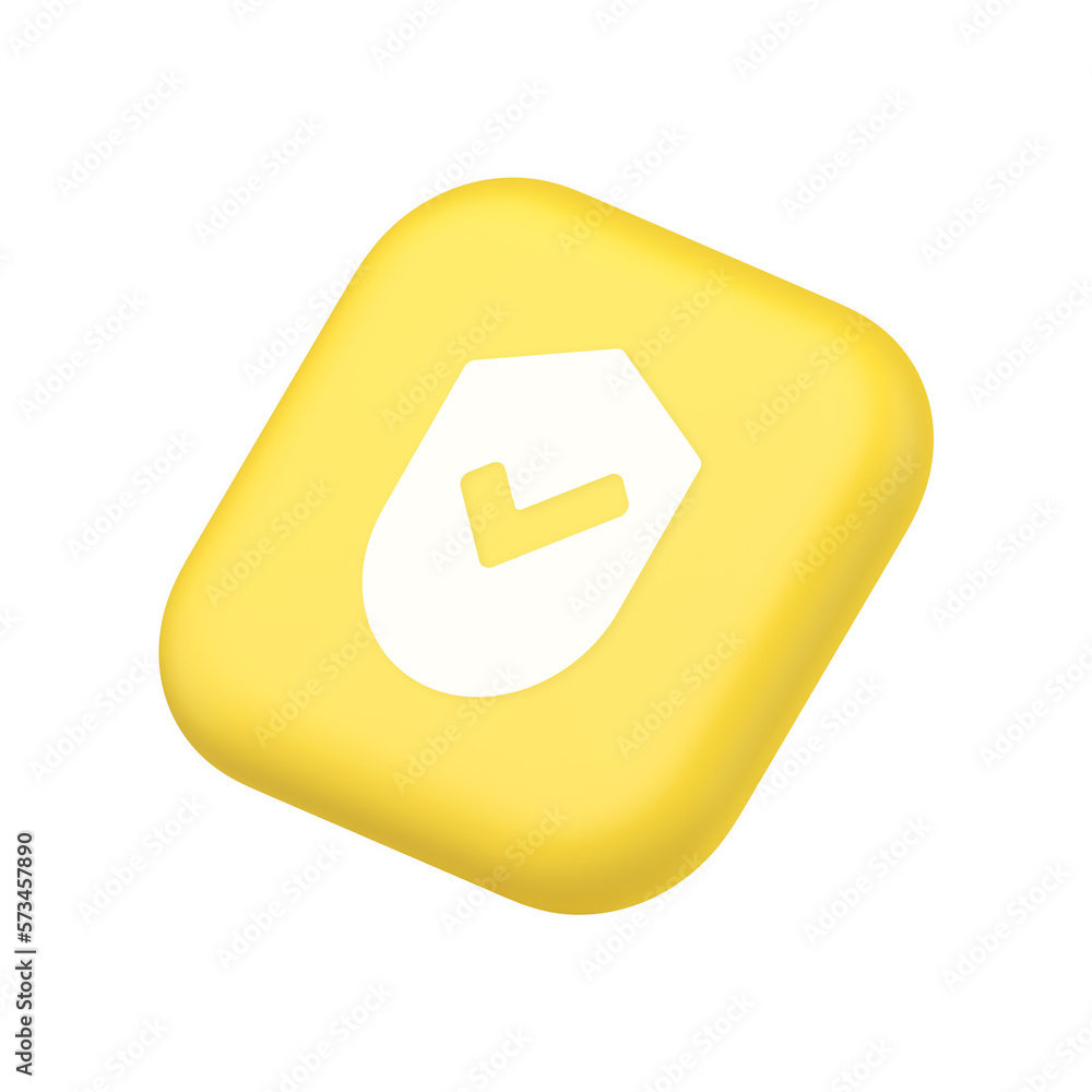 Poster done checkmark shield button success protection approved password web app symbol website icon 3d ren