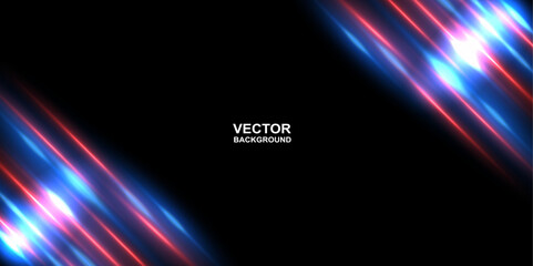 Abstract. Colorful glowing blue and red light effect. Vector.