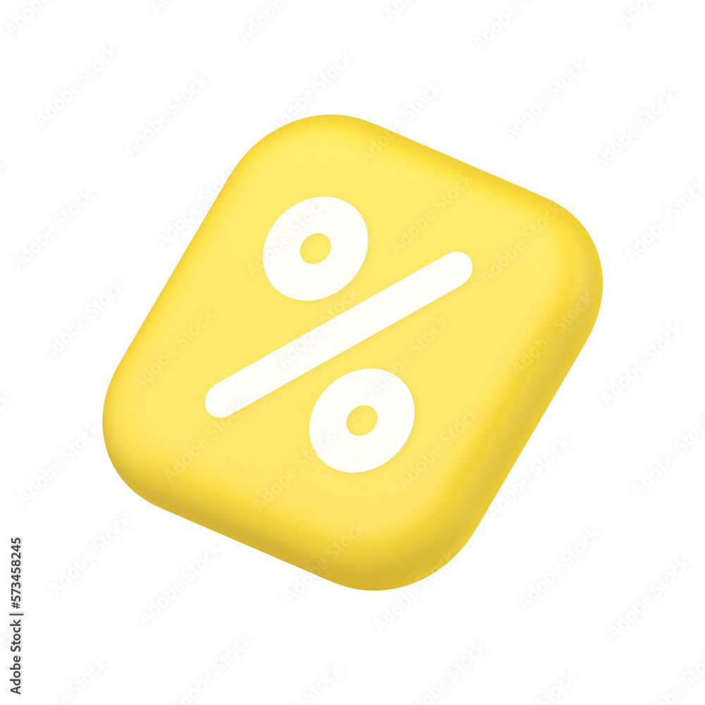 Poster percent button mathematical counting financial business investment symbol website icon 3d rendering