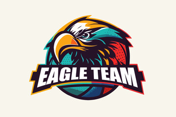 Sports team vector logo, eagle