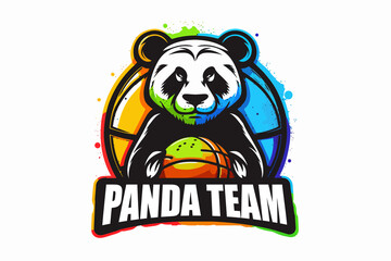 Sports team vector logo, panda style