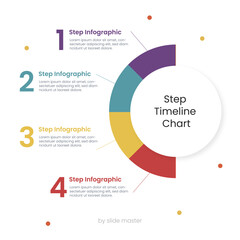 Circle Flat Design Step Timeline Chart
