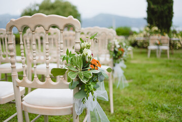 table and chairs in garden