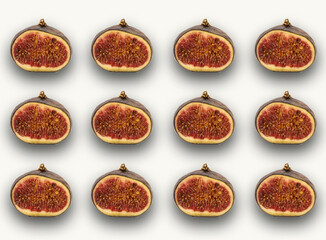 Lots of figs on a white photo collage