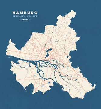 Hamburg map vector poster flyer	