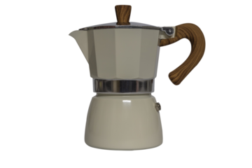 Italian moka pot coffee maker isolated on white background(PNG)