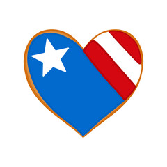 American Flag Heart Cookies