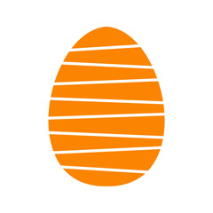 Orange easter egg with stripes. Vector illustration