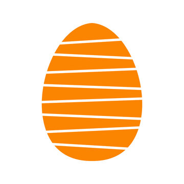 orange egg with white stripes clip art preview