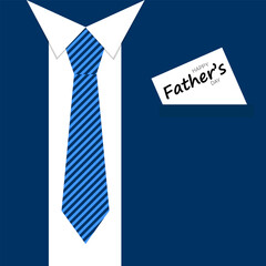Square card for Father's Day. Man costume with classic tie and minimal card. Vector illustration.