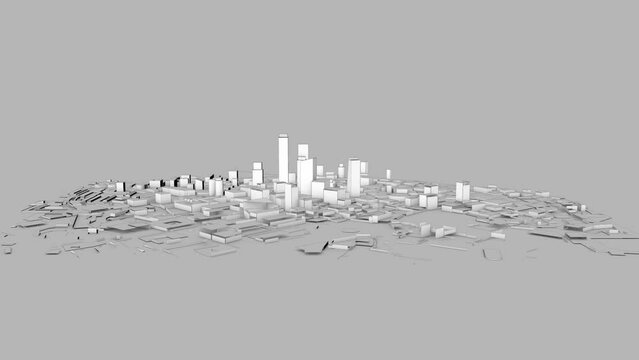 Architecture Blueprint City Background 3D Video Animation