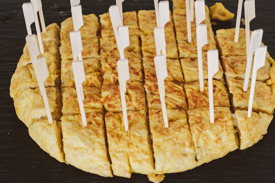 Traditional Spanish tortilla, Pamplona, Navarre, Spain