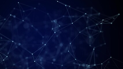 Digital flow with connecting points and lines. Futuristic blue science background. Global network concept. Big data complex with compounds. 3D rendering. - Powered by Adobe