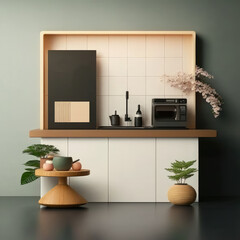 modern living room with fireplace