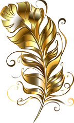 Golden Fluffy Feather
