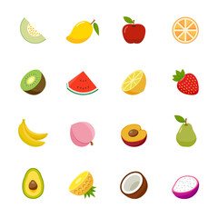 Fruit color flat icon design.