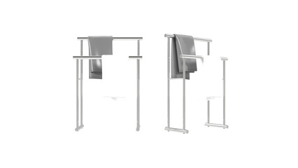 3d rendering PNG towel Hanger set, store, clothing shop, bedroom concept, Towel, and cloth rack made with ss metal.
