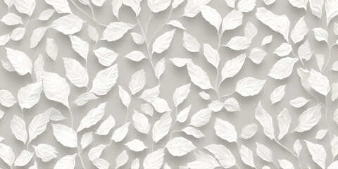 abstract white leaves background, copy space for text, illustration, Generative, AI