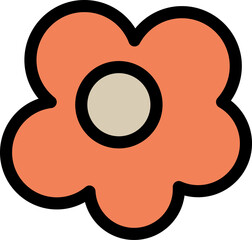 Flower 70s groovy vector