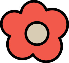 Flower 70s groovy vector