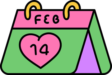 Valentine's day 70s groovy vector
