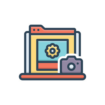 Color illustration icon for webshots