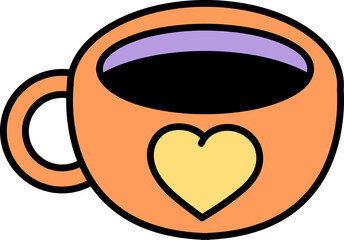 Coffee cup 70s groovy vector