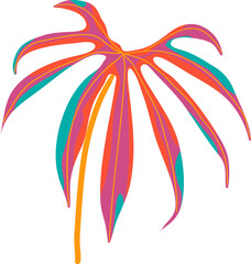 Colorful tropical leaf vector