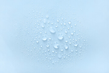 drops on a pastel blue background with place for text