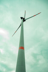 wind turbine in the dark sky