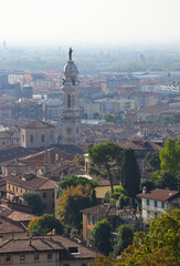 Fototapeta premium Aerial view of Bergamo city, Italy