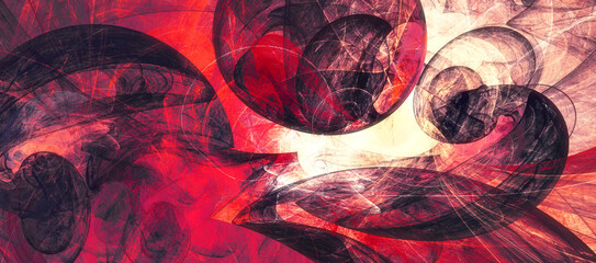 Abstract red and grey background. Modern future dynamic banner. Fractal artwork for creative graphic design
